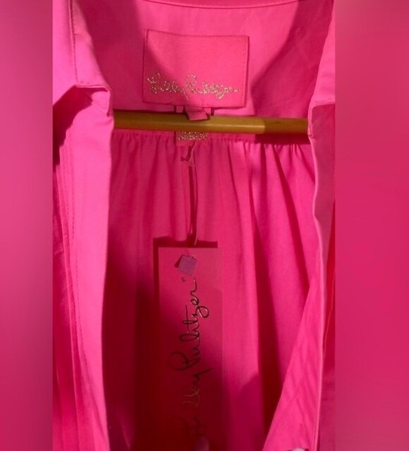 Lilly Pulitzer Caylinn Stretch Cotton Dress in Hot Pink size Small NWTs - Picture 8 of 11